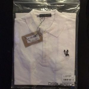 WHITE DSQUARED2 SLIM FIT POLO